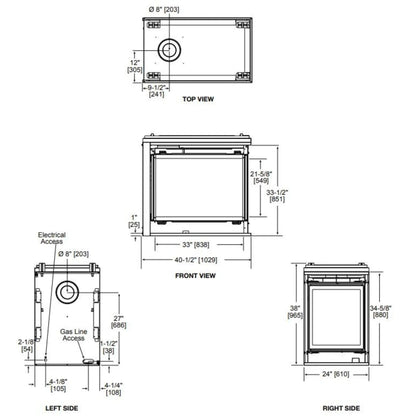 Pier direct vent gas fireplace