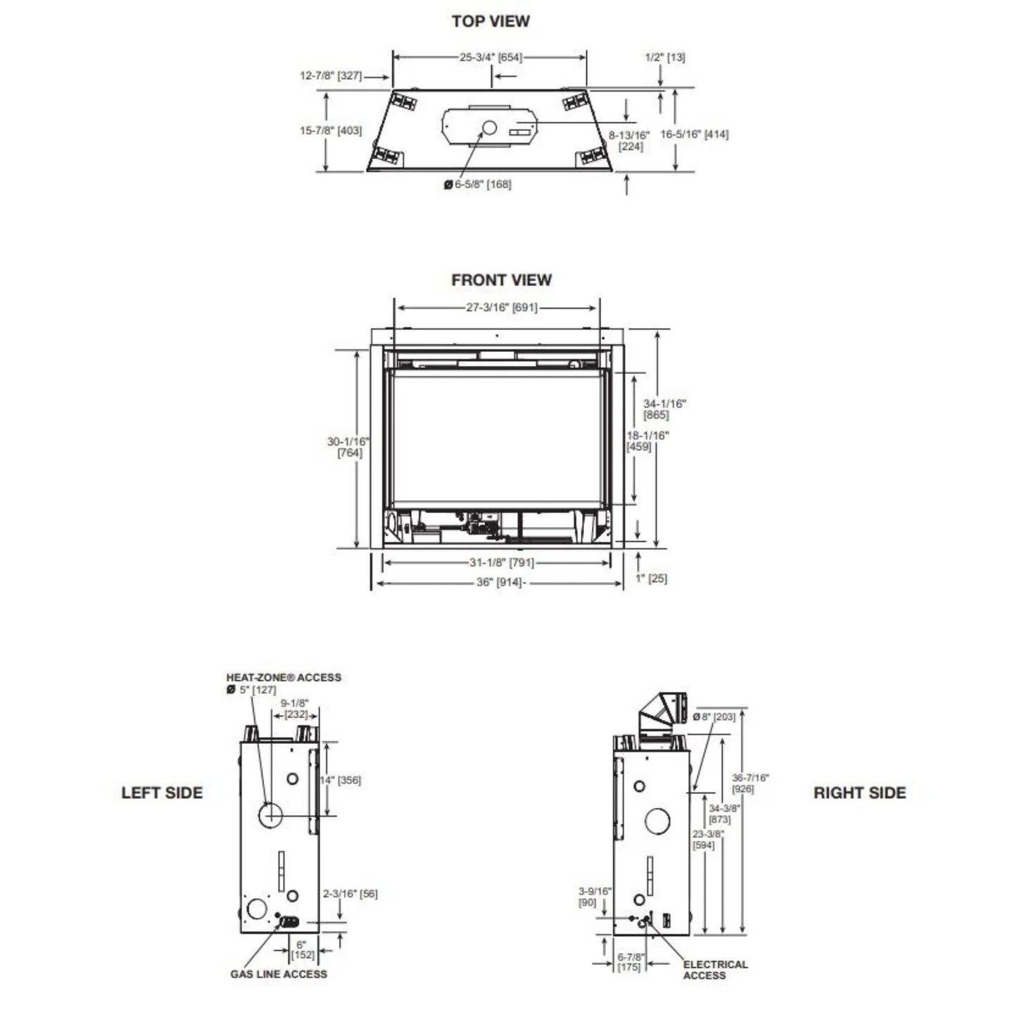 Quartz series direct vent gas fireplace