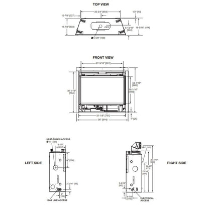 Quartz series direct vent gas fireplace