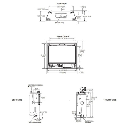 Quartz series direct vent gas fireplace