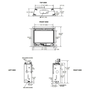 Quartz direct vent gas fireplace - 42 inch