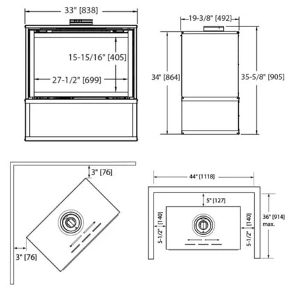 Ruby freestanding gas fireplace