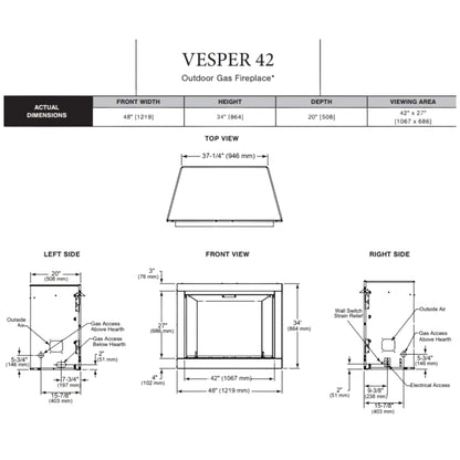 Vesper outdoor gas fireplace