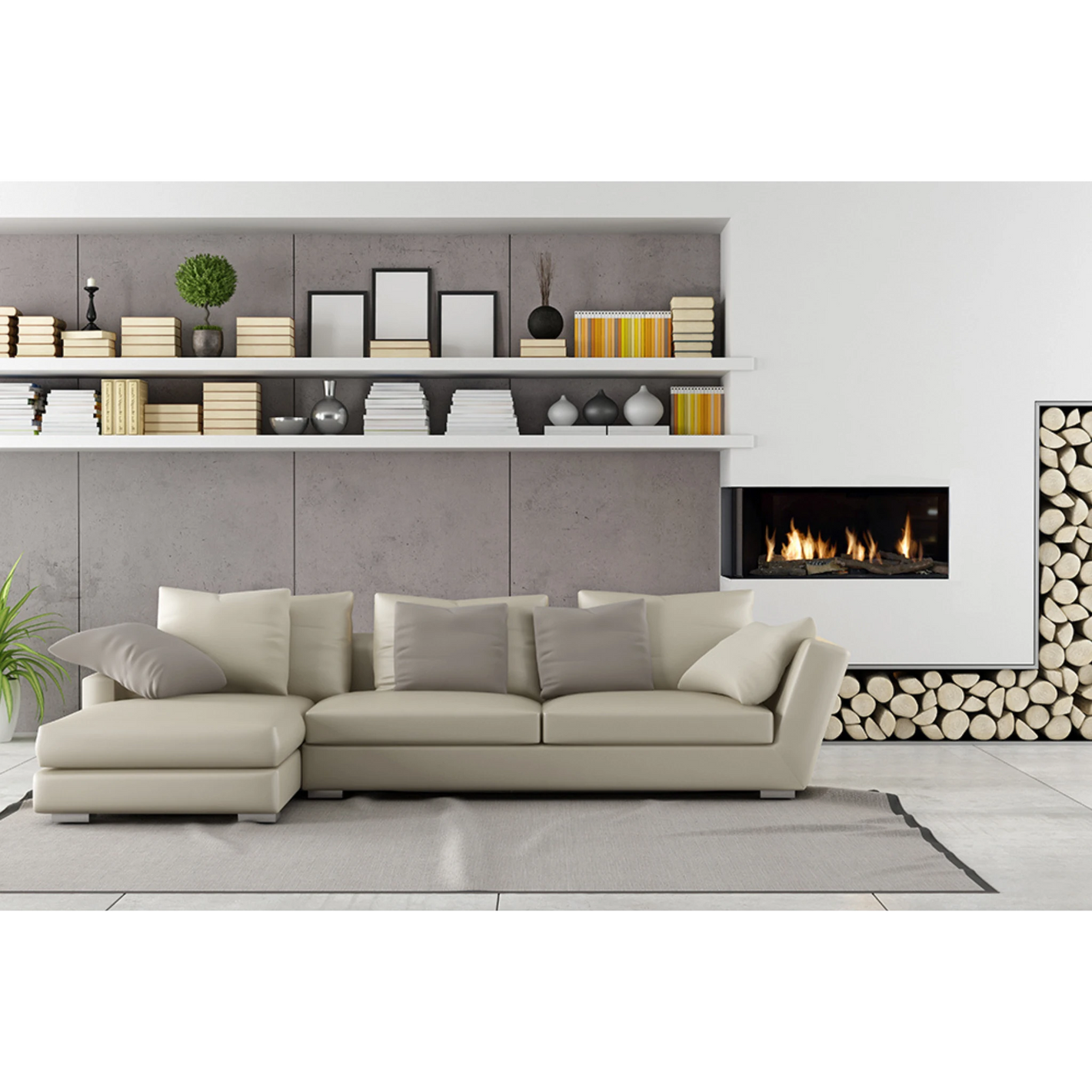Flare Fireplaces Modern Left Corner Indoor Fireplaces