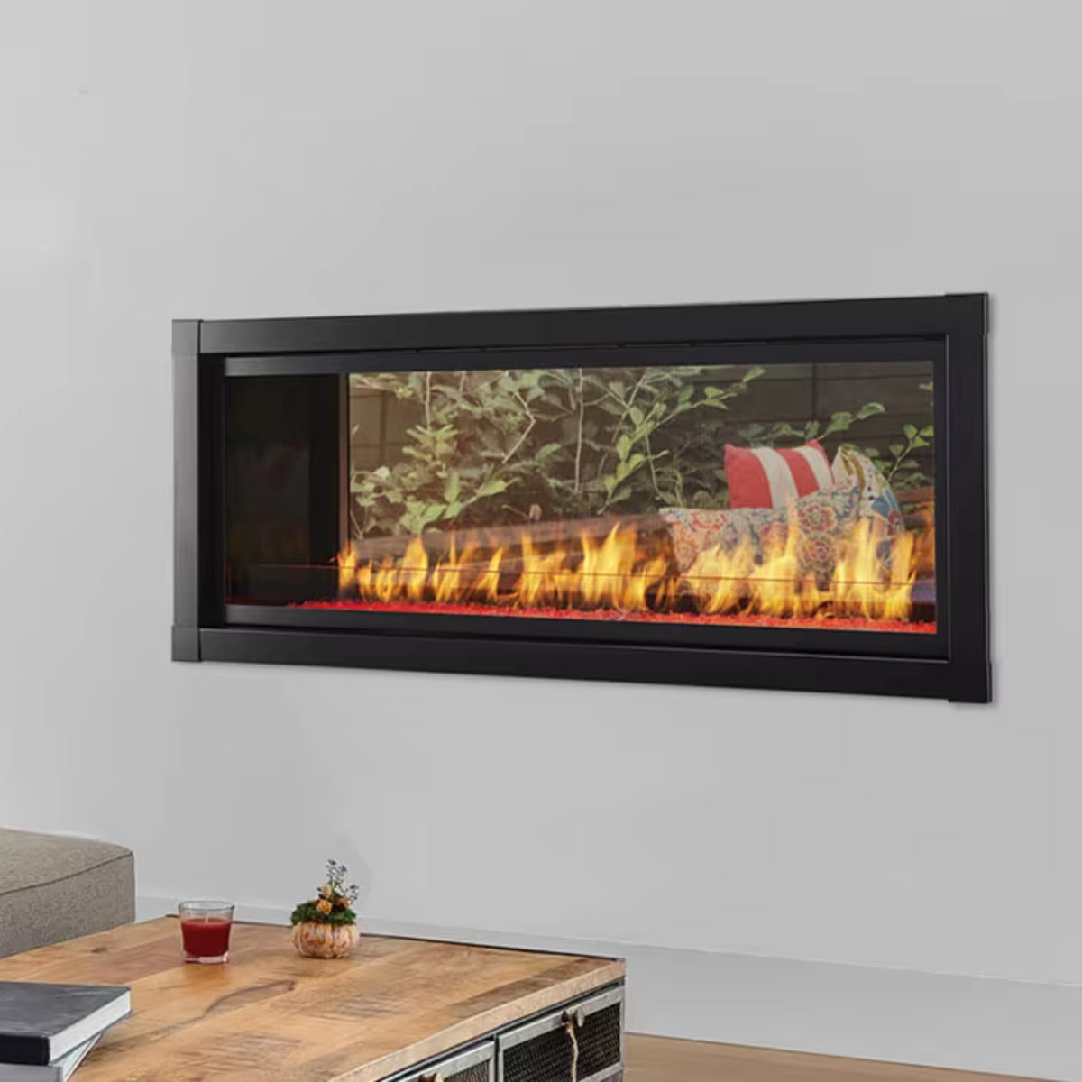 Artisan see through vent free gas fireplace
