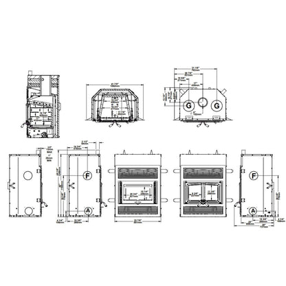 Everest III wood fireplace