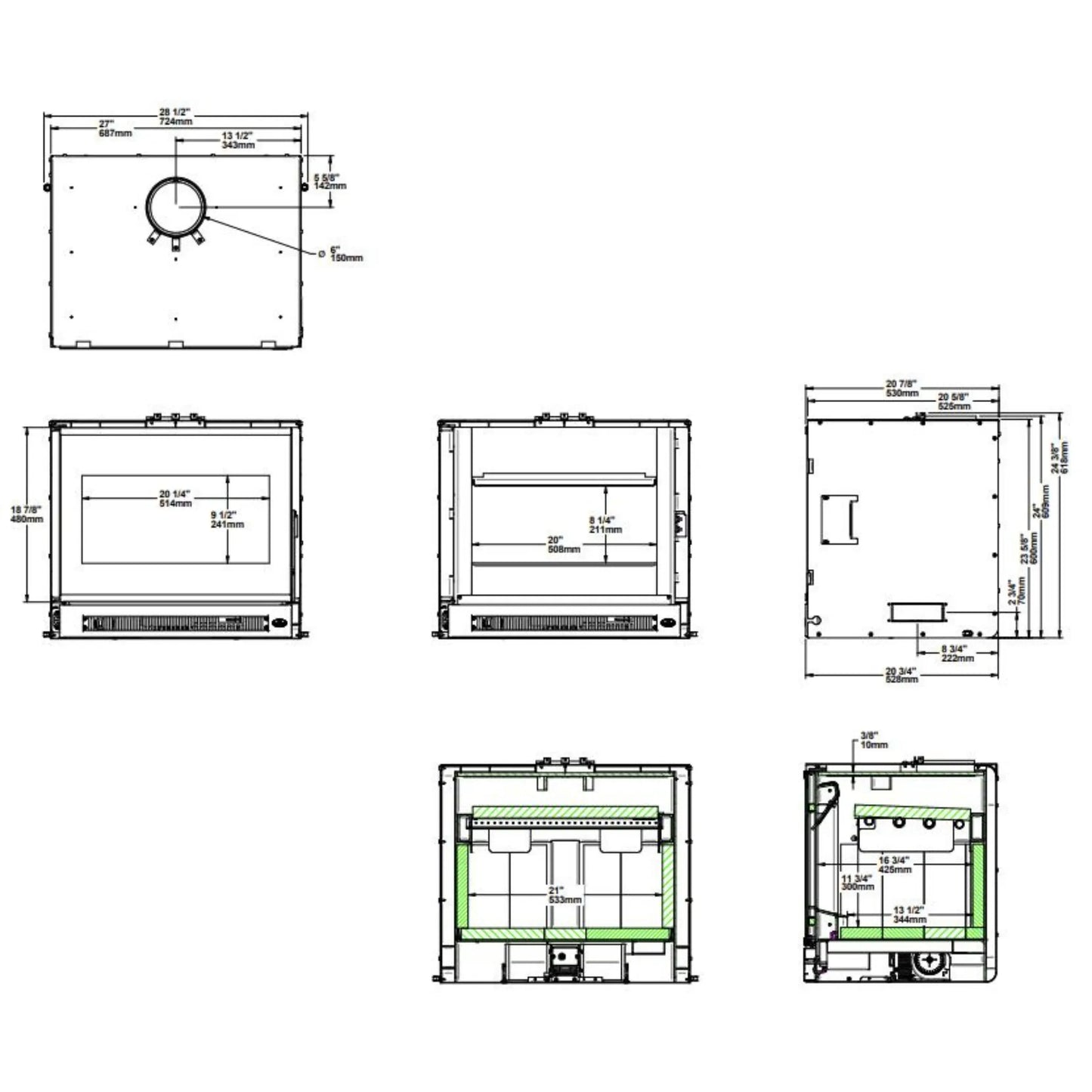Inspire 2000 I wood insert