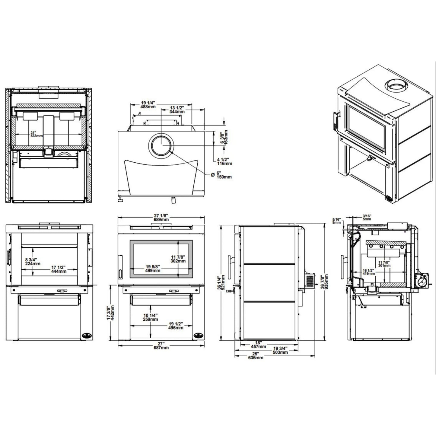 Matrix wood stove