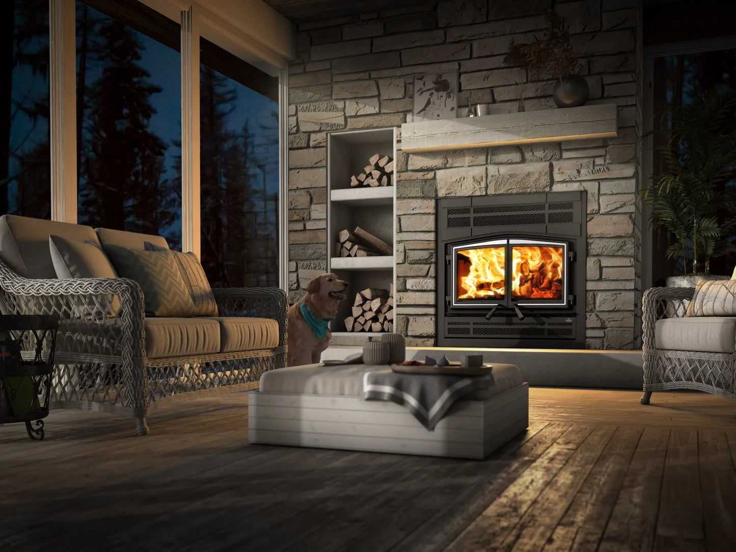 Stratford II wood fireplace