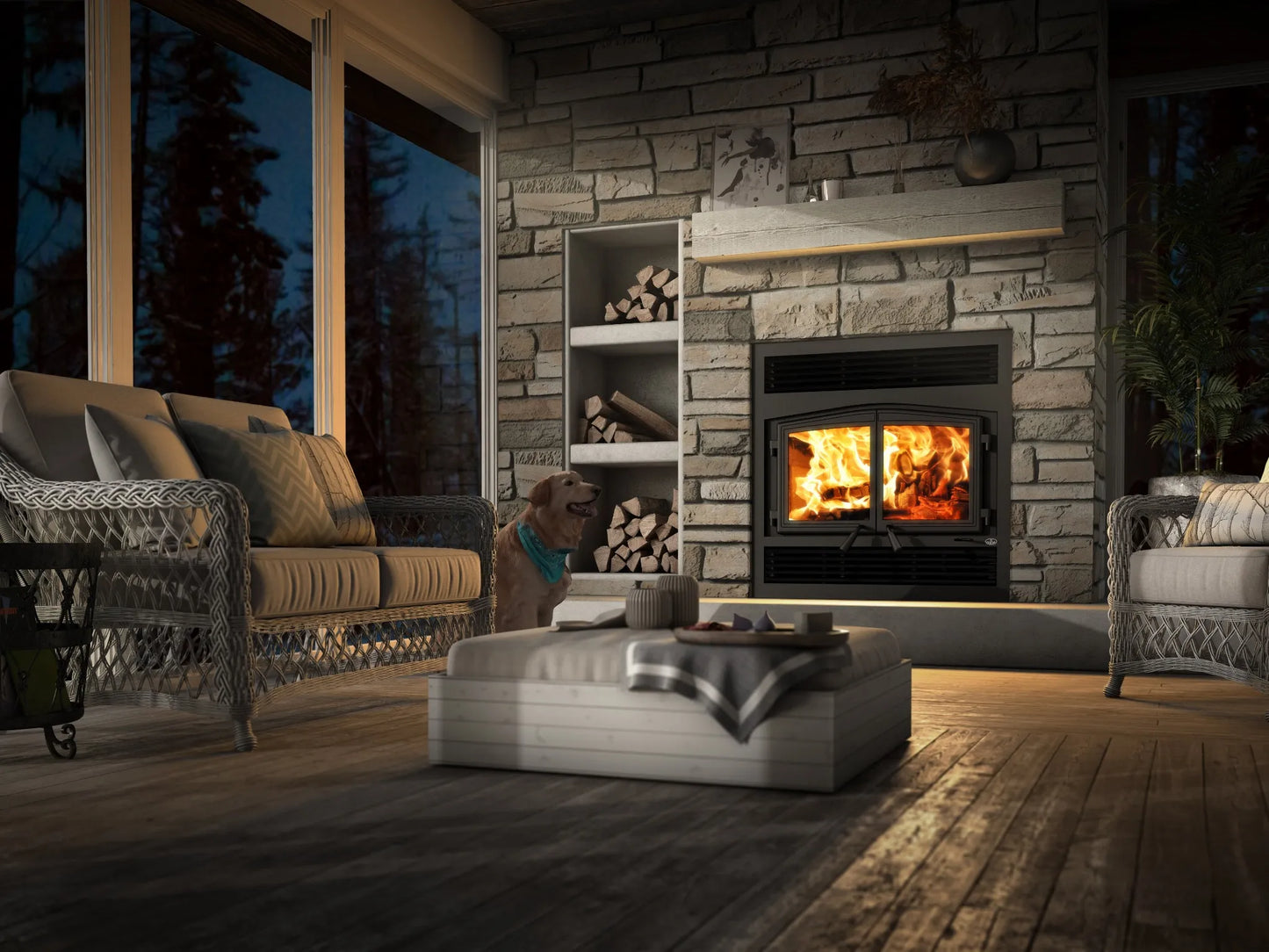 Stratford II wood fireplace