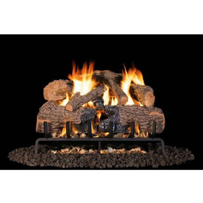Charred angel oak outdoor vented gas log set