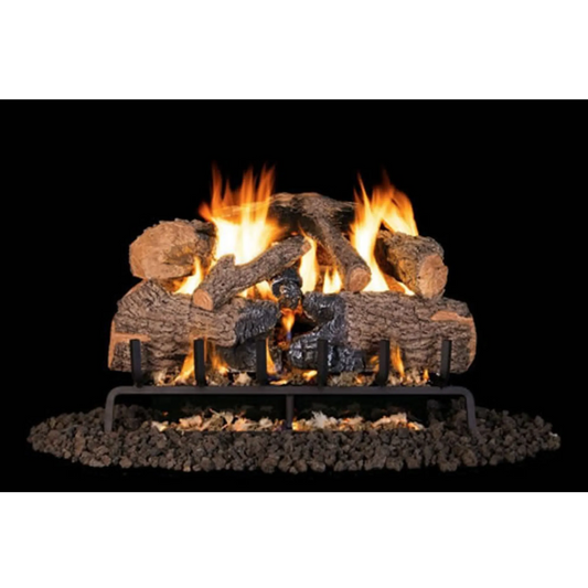 Charred angel oak vented gas log set