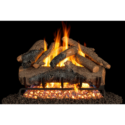 Colonial oak vented gas log set