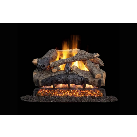Charred colonial oak vented gas log set