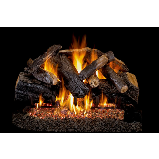 Charred majestic oak vented gas log set