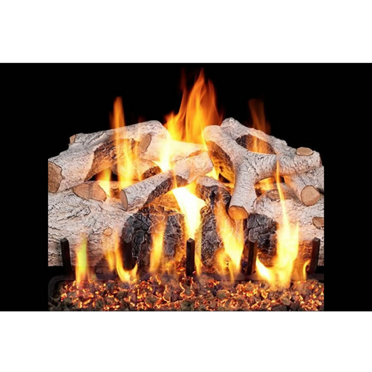 Charred mountain birch vented gas log set