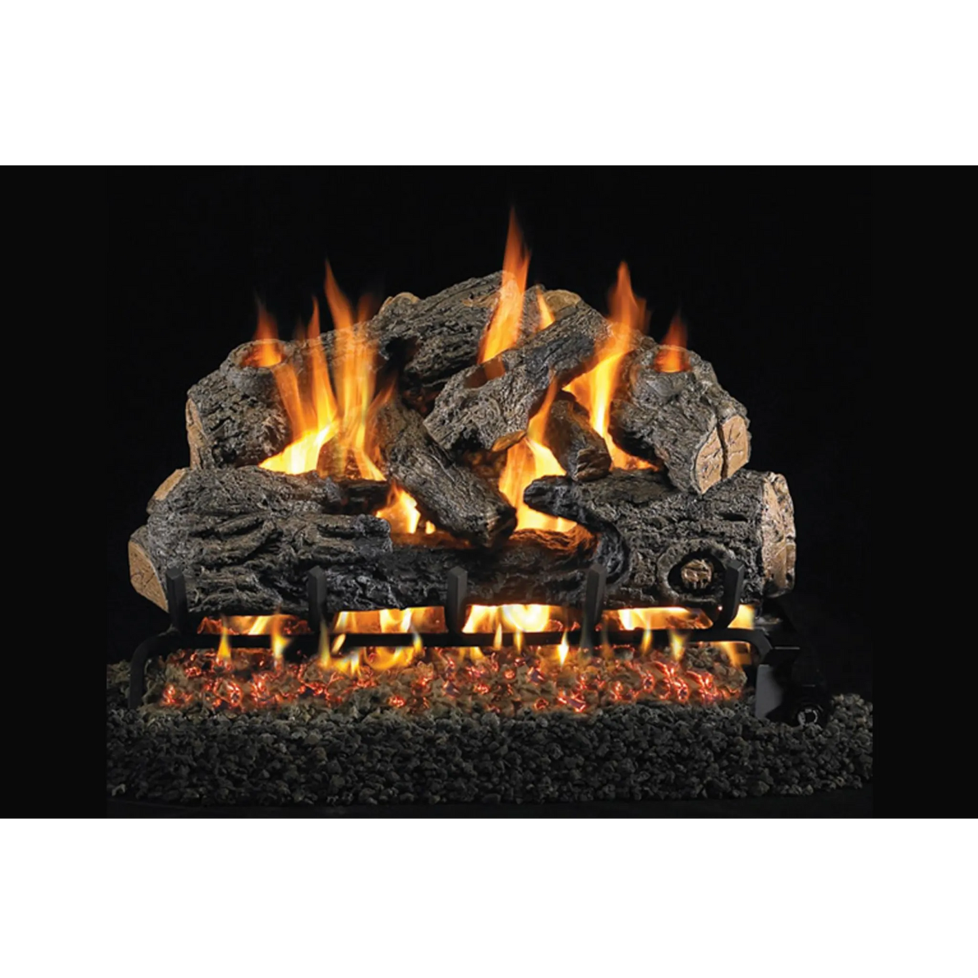Charred northern oak vented gas log set