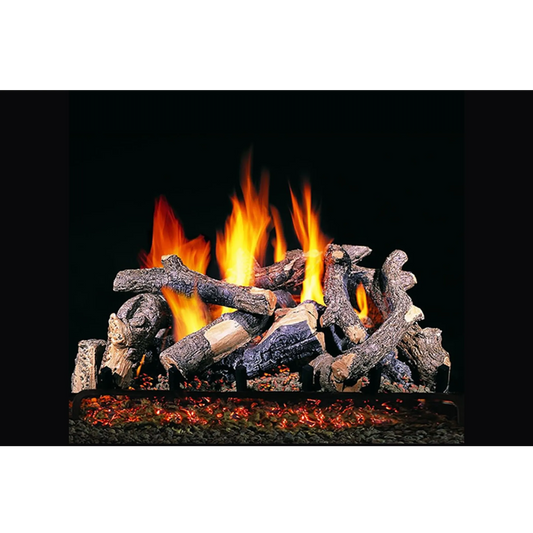 Charred oak stack ANSI vented gas log set