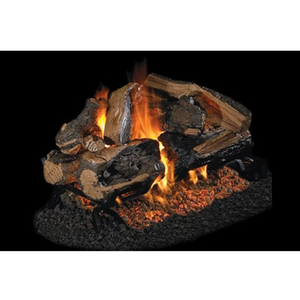 Rugged split oak See-Through vented gas logs