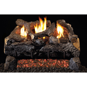Evening fyre charred vent free gas log set