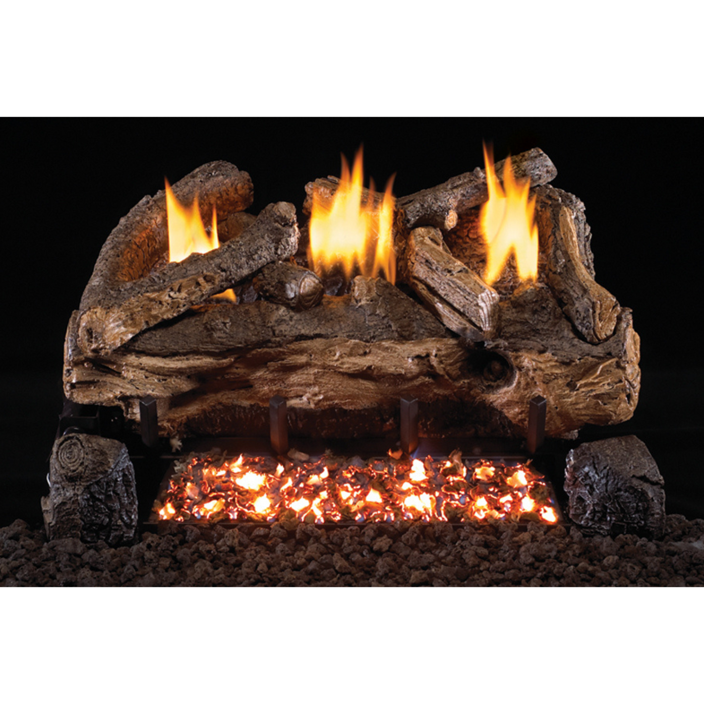 Real Fyre Evening Fyre Split Vent-Free Gas Logs