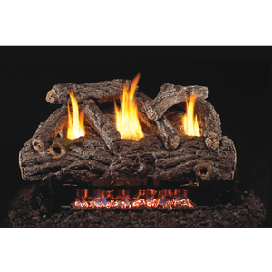 Golden oak designer vent free gas log set