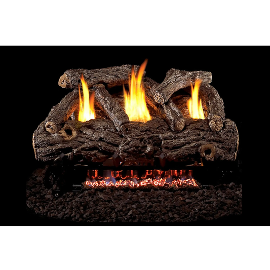 Golden oak designer ventless refractory gas log set