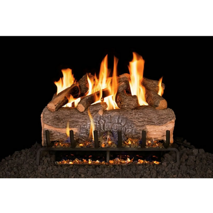 Mountain crest oak vented gas log set