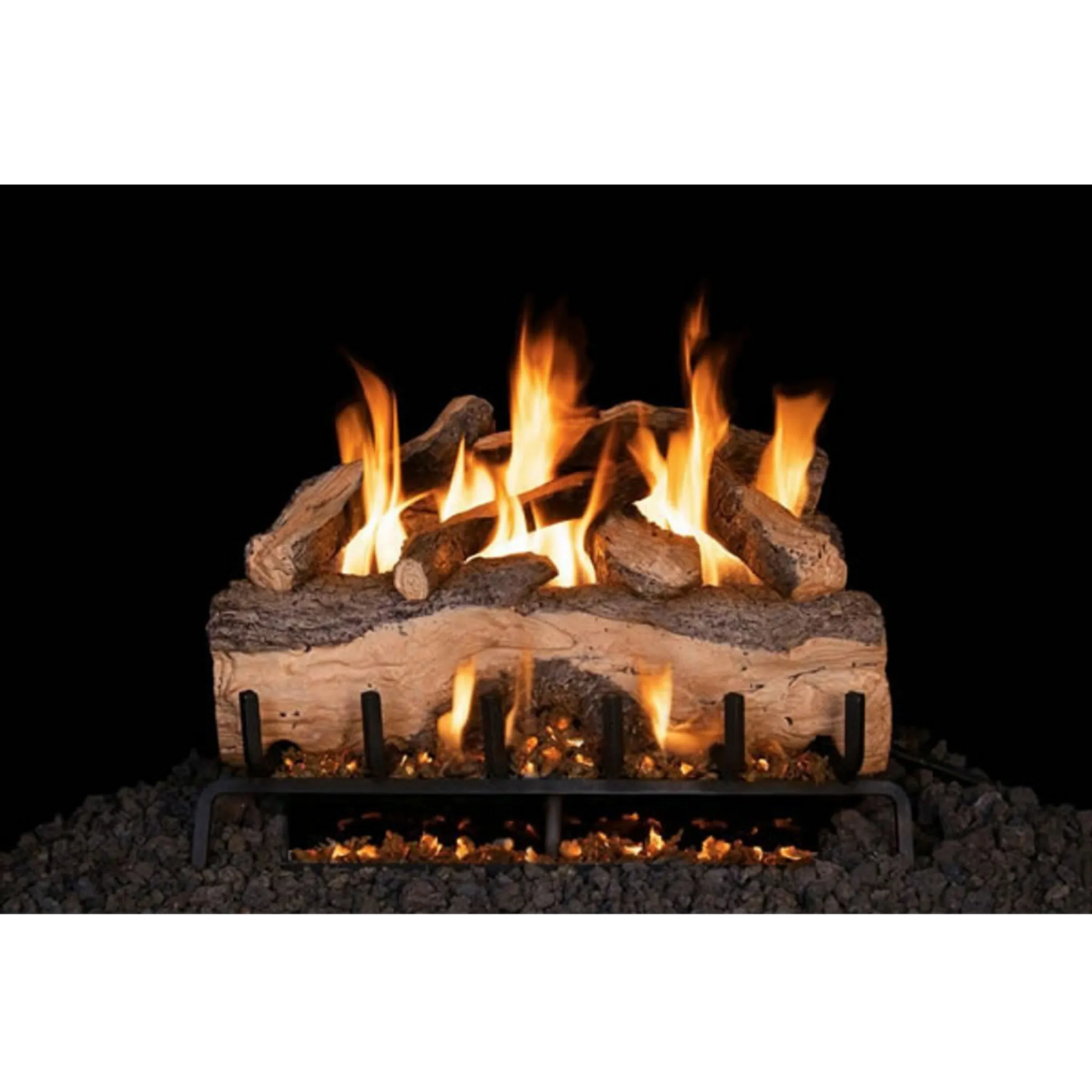 Mountain crest oak vented gas log set