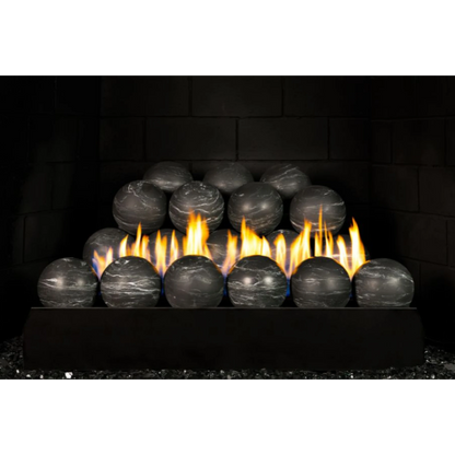 Nero marquina fyre spheres vent free gas log set
