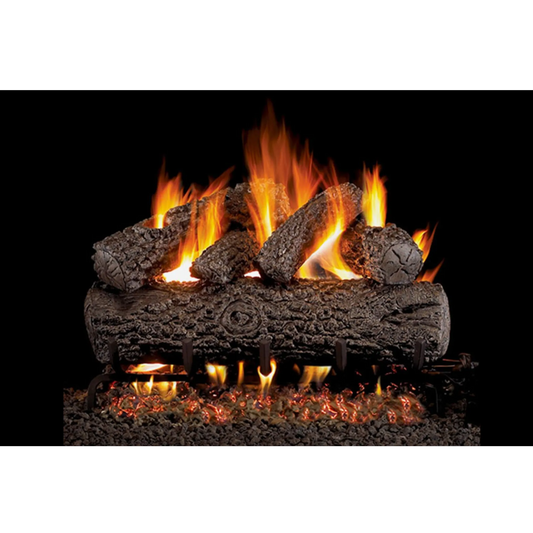 Post oak vented gas log set