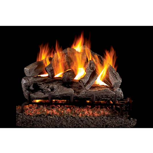 Rugged oak ANSI vented gas log set