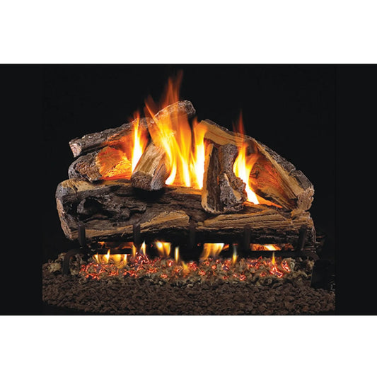 Rugged split oak ANSI vented gas log set