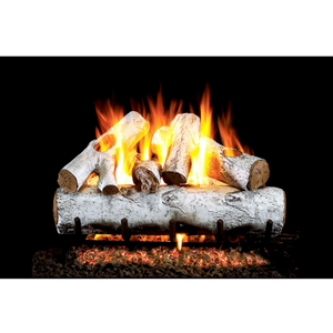 White birch ANSI vented gas log set