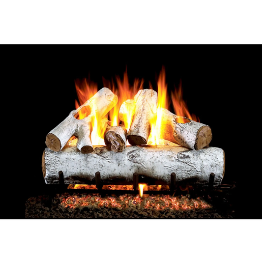 White birch ANSI vented gas log set