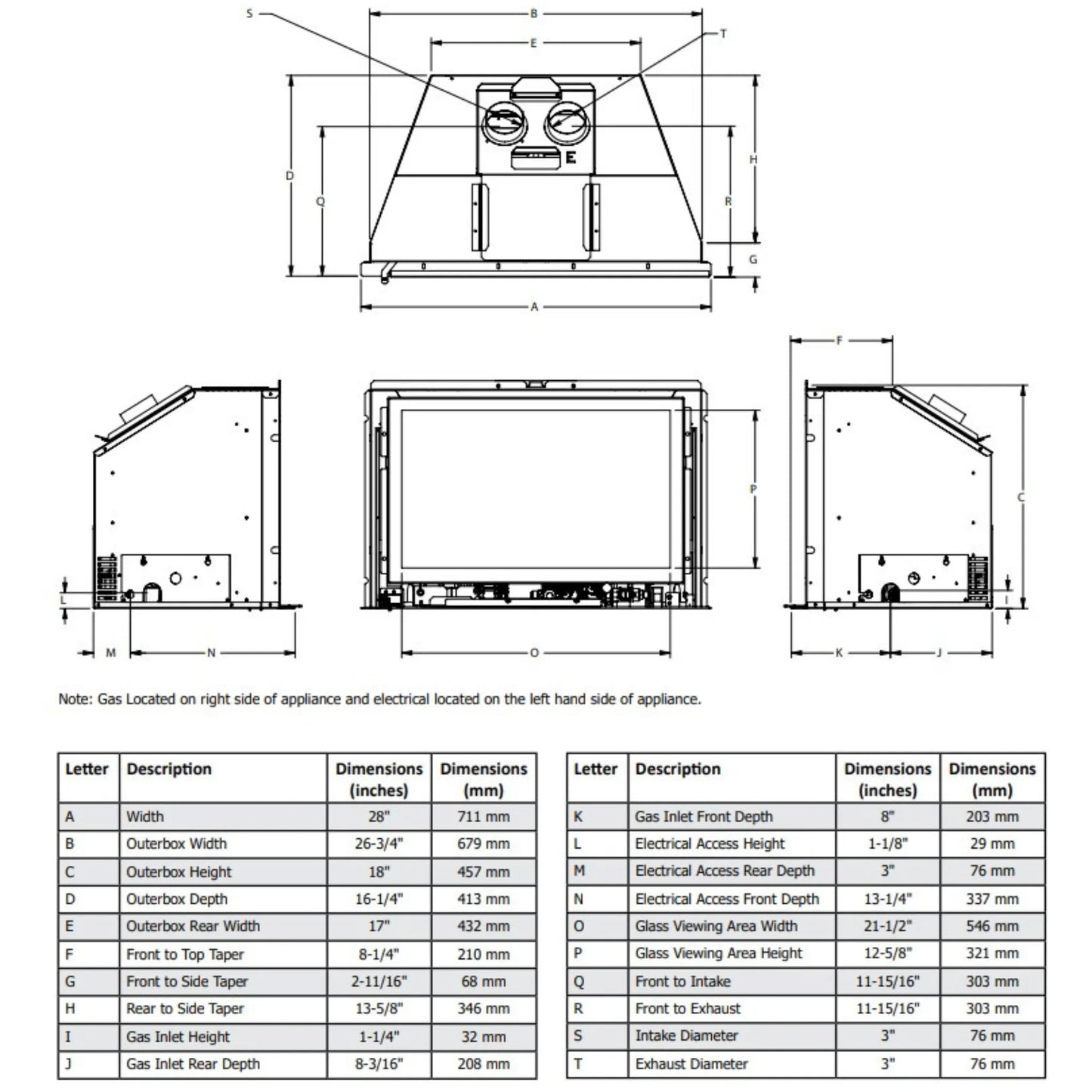 Atmosphere gas insert