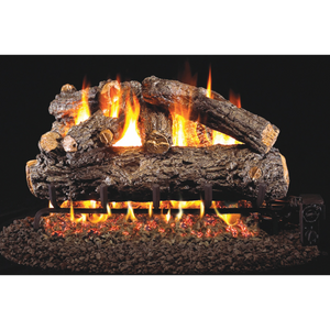 Rustic Oak Designer Vented Gas Log Set - Propane