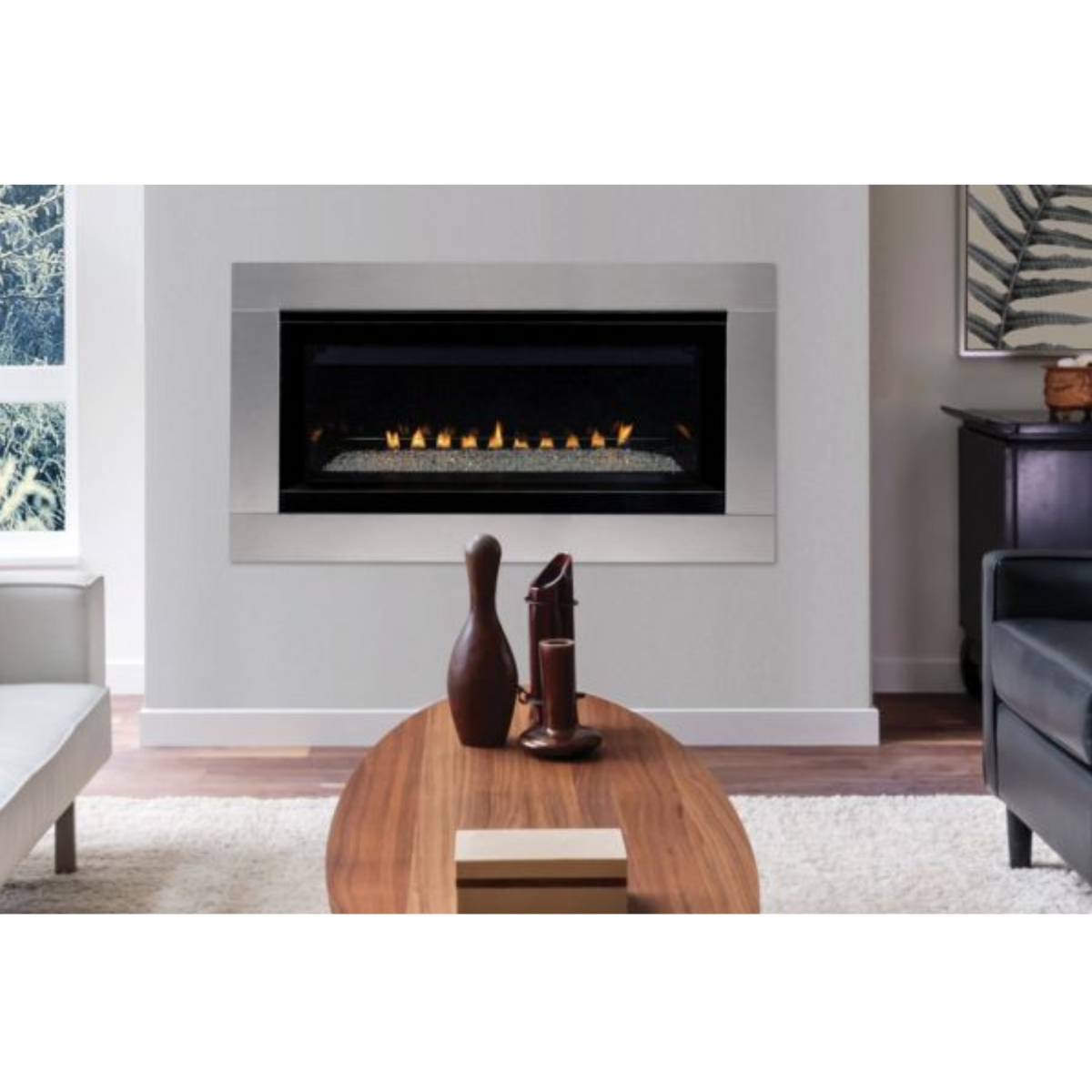 VRL3000 vent free contemporary front view gas fireplace
