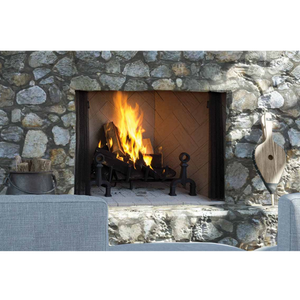 WRT4500 wood burning open hearth front view fireplace