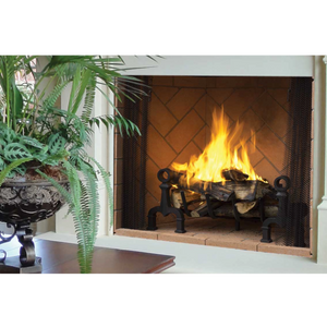 WRT6000 wood burning open hearth front view fireplace
