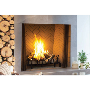 WRT8000 wood burning open hearth front view fireplace